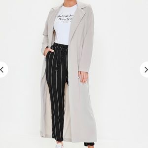 Missguided Grey Long Sleeve Maxi Duster